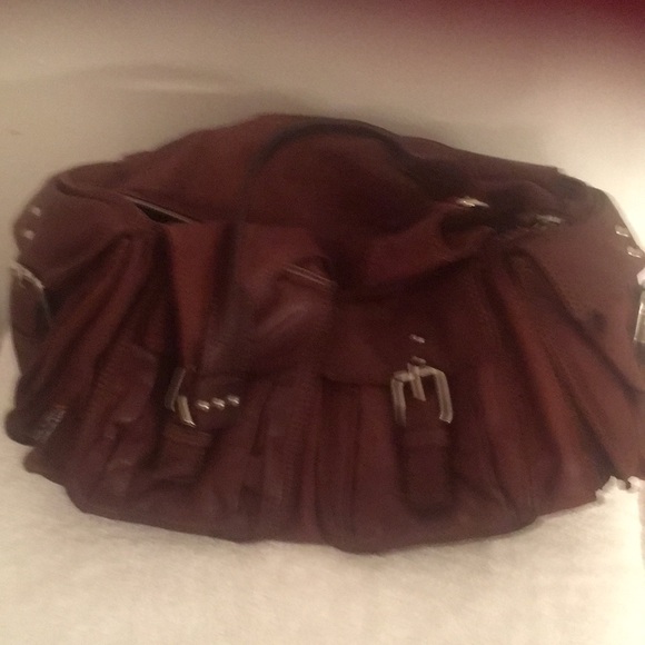 Handbag Tano brown with pockets on the outside and zipper inside. - Picture 2 of 4